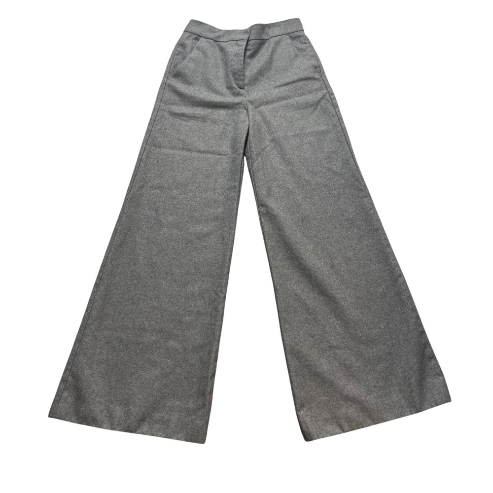 Zara Wide Leg Trousers Womens XS Gray Good High Rise A/W 2022 Collection 12